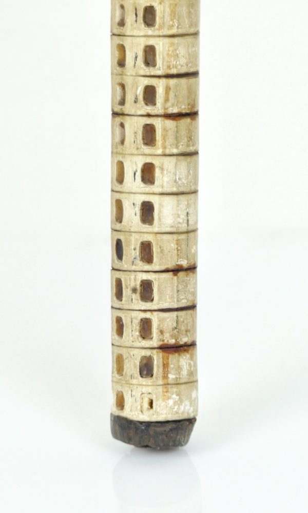 Canne en bois et vertèbres (tampon)