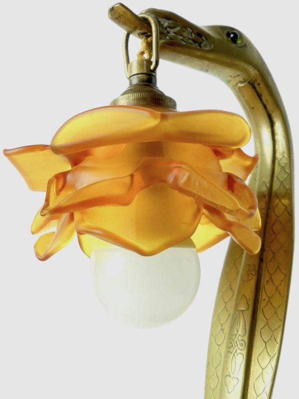 Lampe cobra Art Nouveau (détail 3/4)