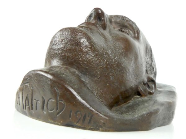 Masque mortuaire en bronze (dessous 3/4)