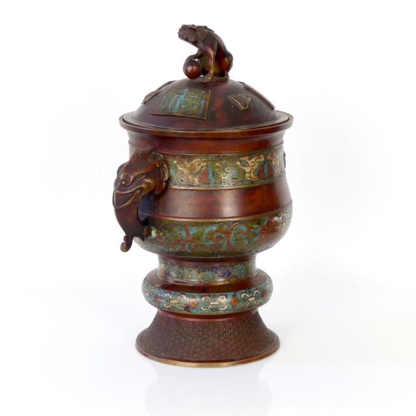 Pot cloisonné Époque Meiji (3/4 dos)