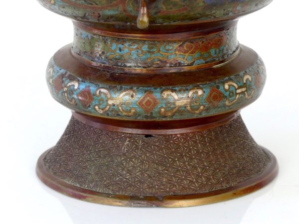 Pot cloisonné Époque Meiji (base)