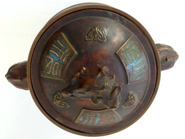 Pot cloisonné Époque Meiji (dessus)