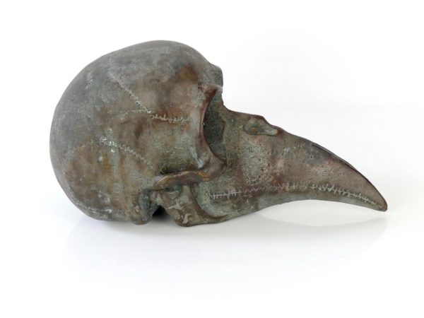 Sculpture crâne et bec en bronze – Image 2