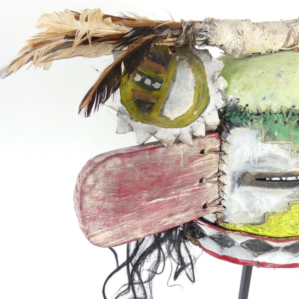 Masque heaume Hopi Kachina vert (détail)