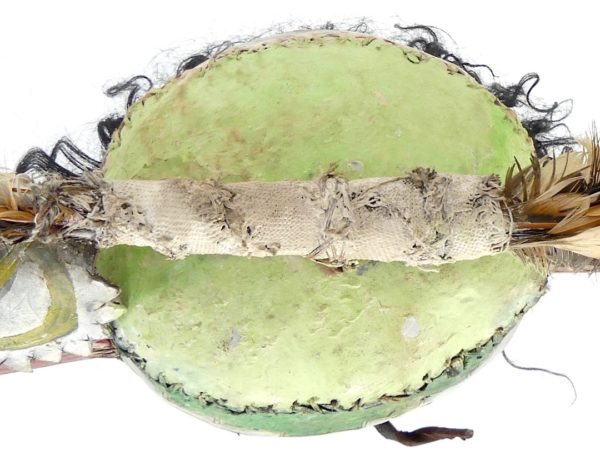 Masque heaume Hopi Kachina vert (détail)