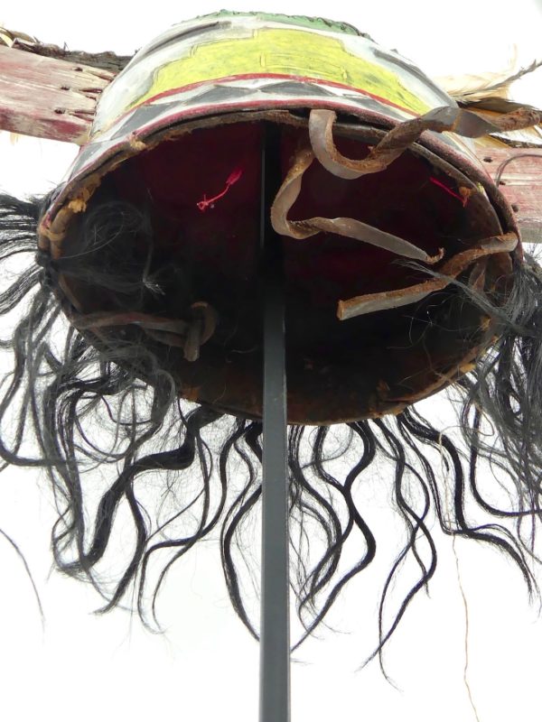 Masque heaume Hopi Kachina vert (dessous)