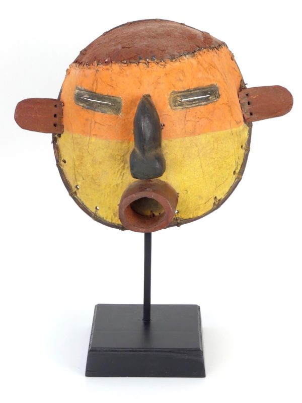 Masque Hopi orange et jaune (face)