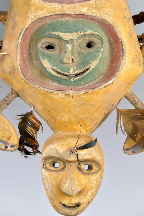 Grand masque Yupik Esprit poisson (détail 2)