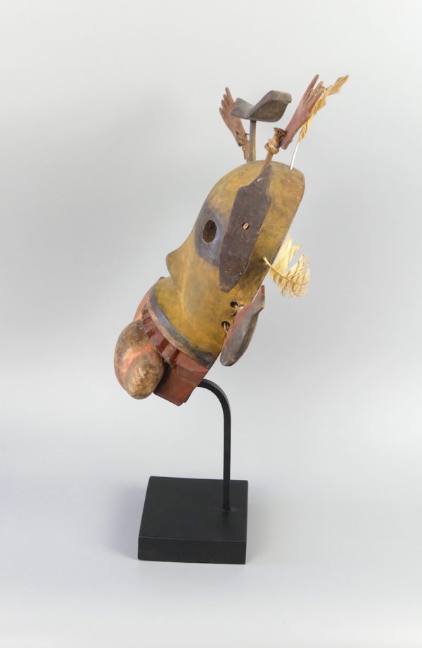 Masque Esprit jaune et noir Yupik (profil)