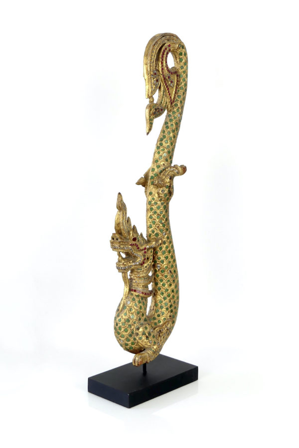 Nâga de temple 1 en bois doré (3/4)