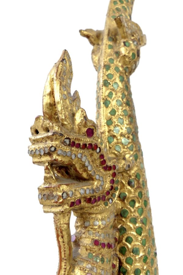 Nâga de temple 2 en bois doré (détail 2)