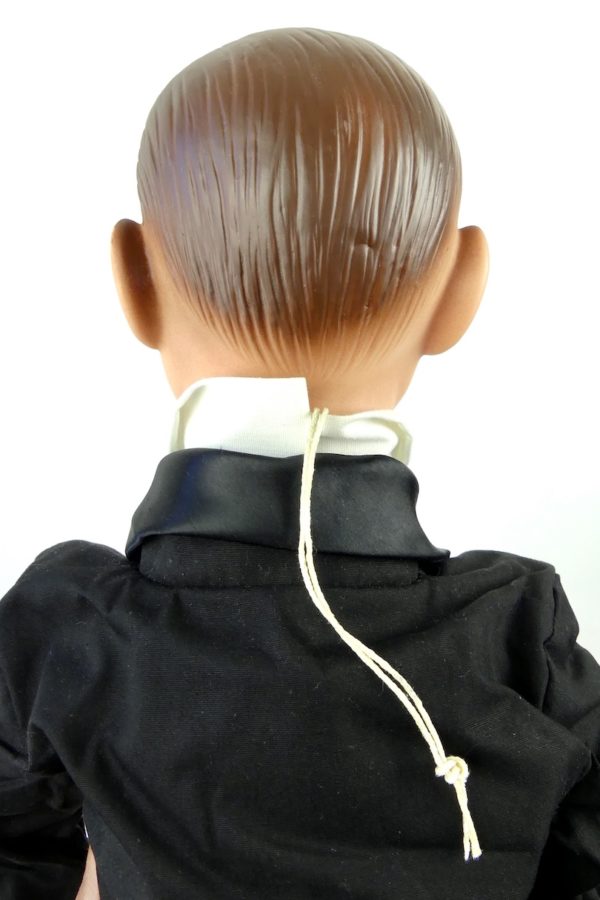 Poupée rare de ventriloque Charlie McCarthy neuve (détail dos)