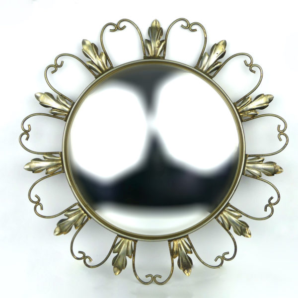 Miroir soleil aux feuilles d'acanthe en métal (face 2)