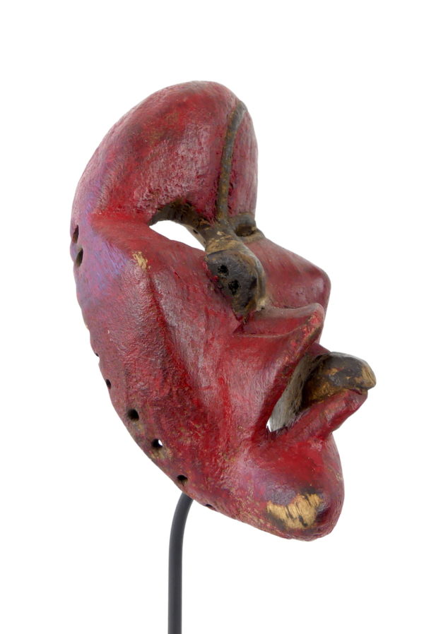 Masque iroquois False Face rouge (3/4-2)