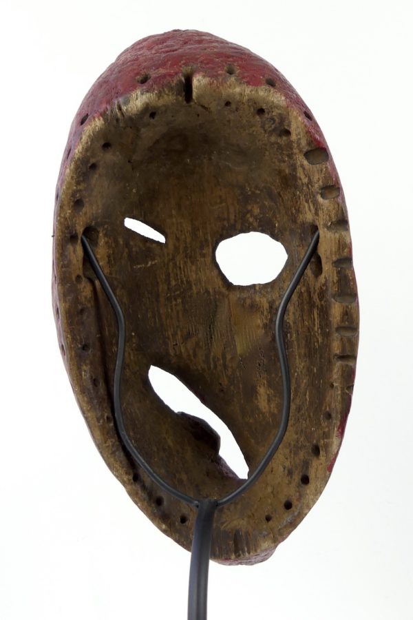 Masque iroquois False Face rouge (détail dos)