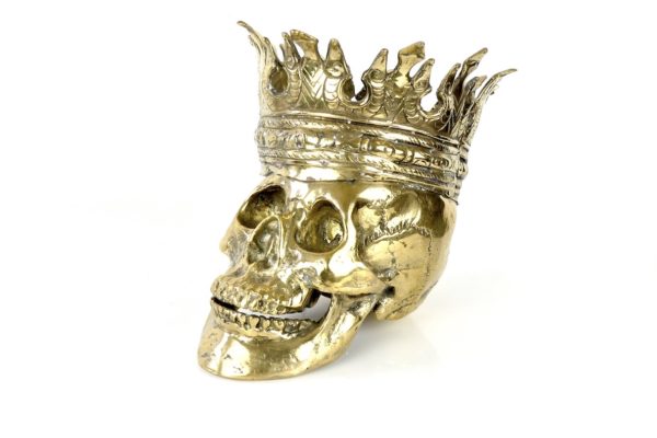 Crâne à la couronne royale en laiton (3/4-2)