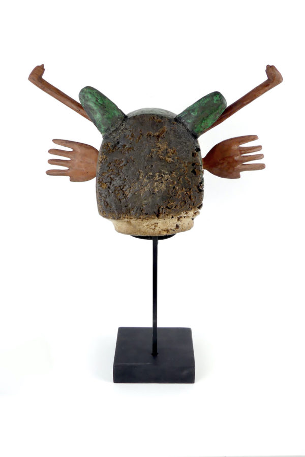 Masque de loup Yu’pik en bois (dos)