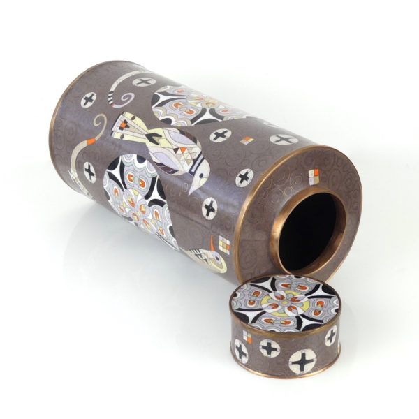 Pot en cloisonné Graphic Birds (ouvert 3/4)