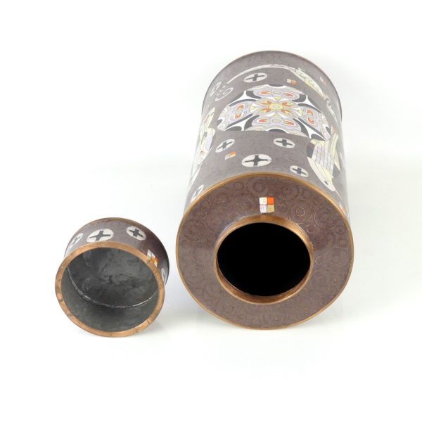 Pot en cloisonné Graphic Birds (ouvert face)