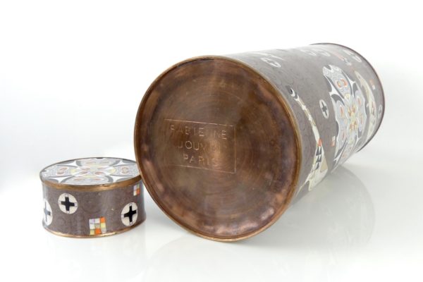Pot en cloisonné Graphic Birds (dessous 3/4)