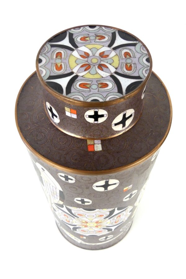 Pot en cloisonné Graphic Birds (dessus)