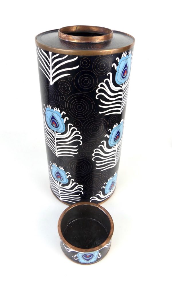 Pot en cloisonné Peacock (ouvert)