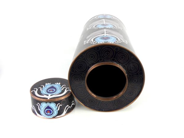 Pot en cloisonné Peacock (ouvert 3/4)