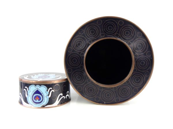 Pot en cloisonné Peacock (ouvert dessus)