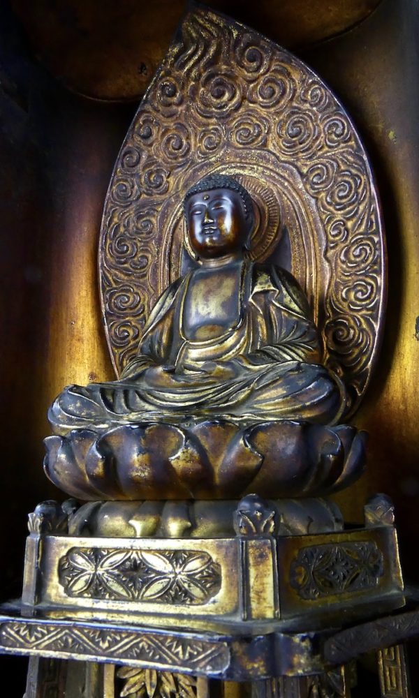 Butsudan Bouddha Amida (détail 3/4)