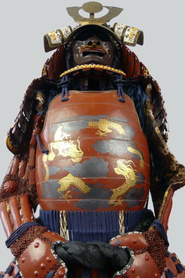 Armure de samouraï Yoroi laquée rouge (dessous)
