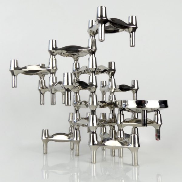Set de 14 bougeoirs Fritz Nagel et coupelle (face)