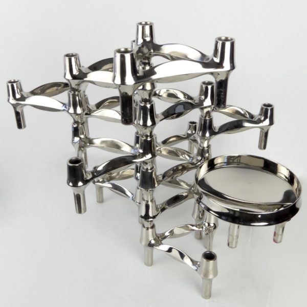 Set de 14 bougeoirs Fritz Nagel et coupelle (dessus 3/4)