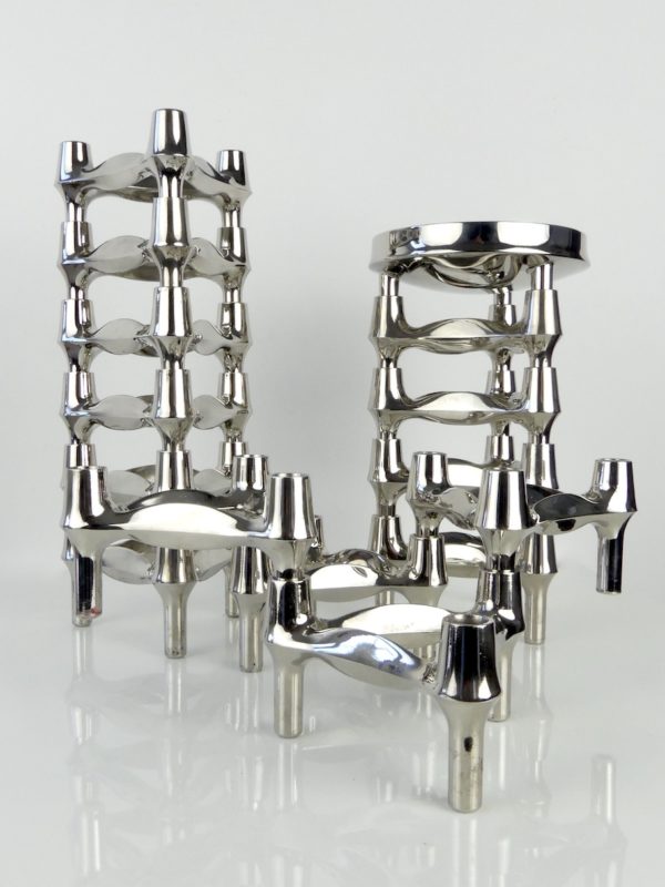 Set de 14 bougeoirs Fritz Nagel et coupelle (2)