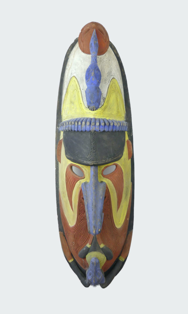Grand masque monumental Papou polychrome (face)