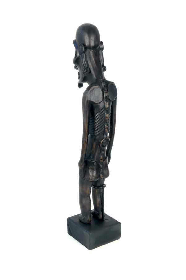 Moaï Kavakava sur socle en bois noirci (3/4 dos)