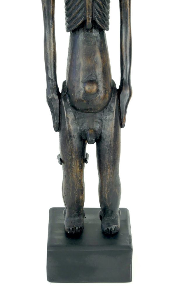 Moaï Kavakava sur socle en bois noirci (détail bas)