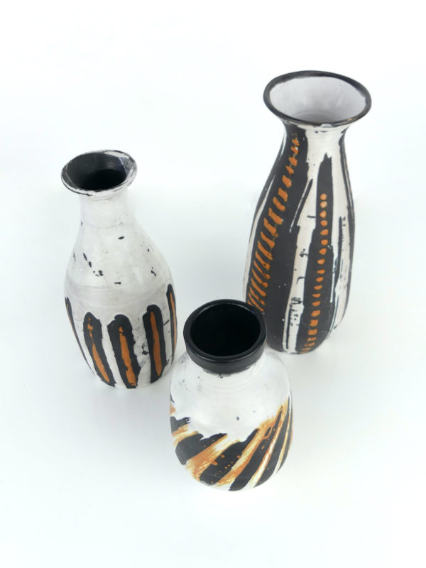 Trois vases Livia Gorka en faïence (dessus)