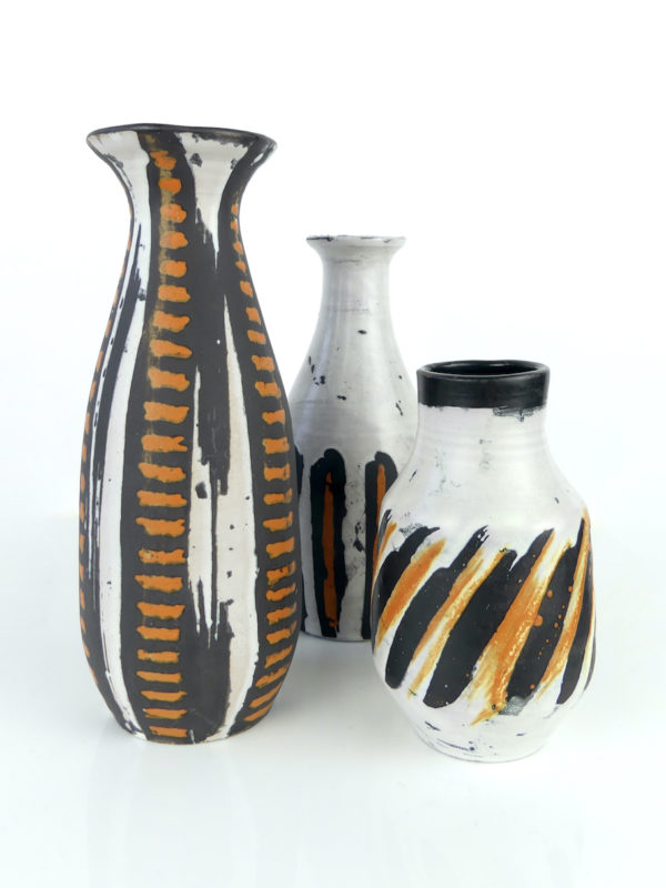 Trois vases Livia Gorka en faïence