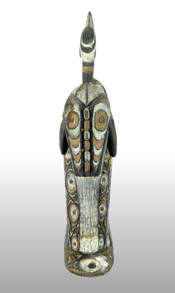 Grand cimier iatmul ancêtre féminine et oiseau (dos)
