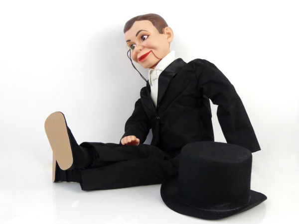 Poupée rare de ventriloque Charlie McCarthy neuve (profil)