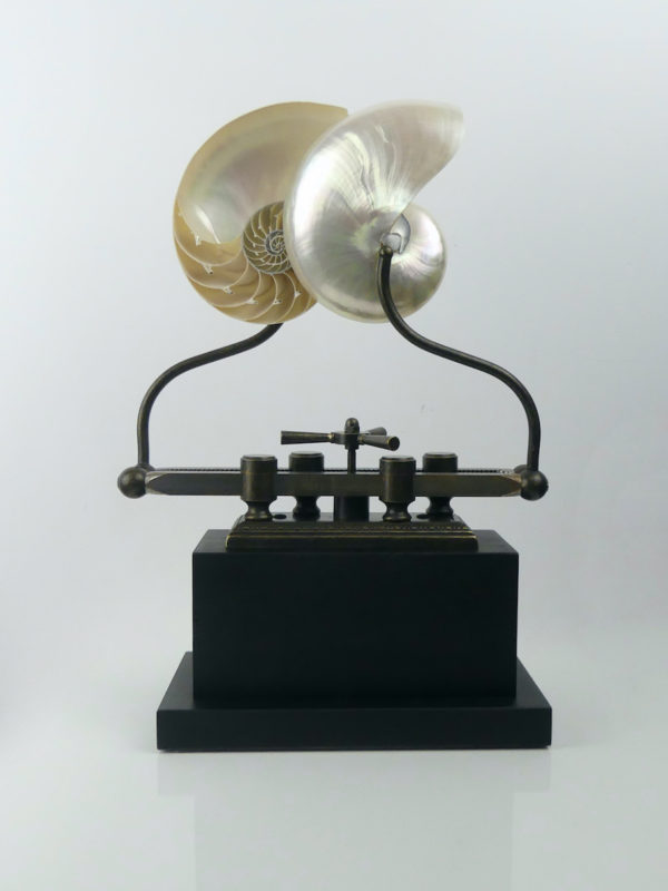 Nautile mécanique steampunk (face mi-ouvert)