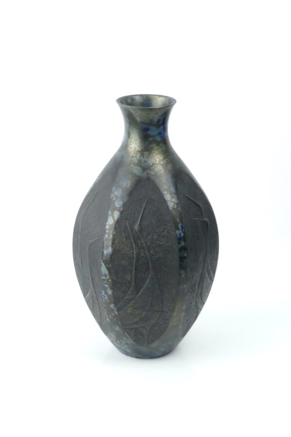 Vase en bronze grues par Takenaka Doki (face)