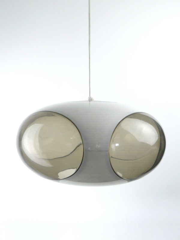 Lampe UFO blanc design Luigi Colani (suspendue face)