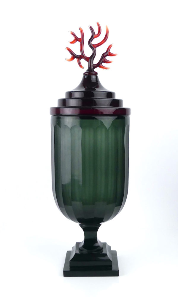 Drageoir corail en verre style Murano (face)