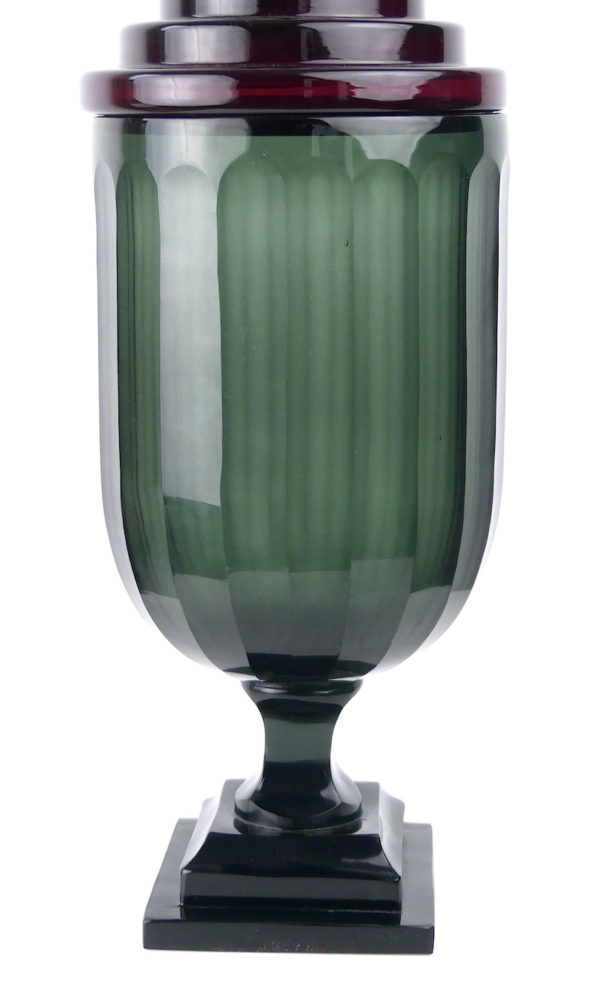 Drageoir corail en verre style Murano (détail coupe)