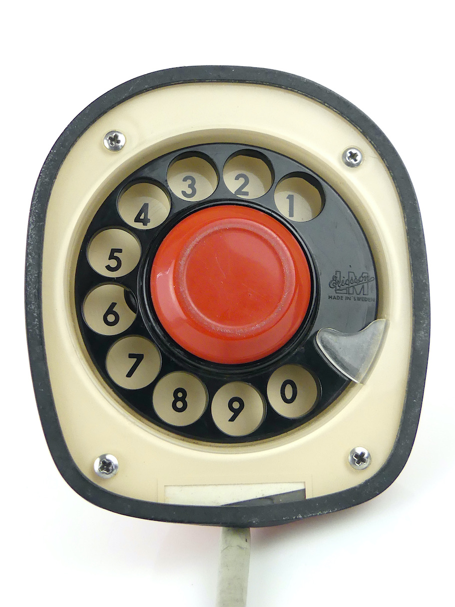 Téléphone cobra Ericofon rouge - Design scandinave 50's Suède - OVIRY