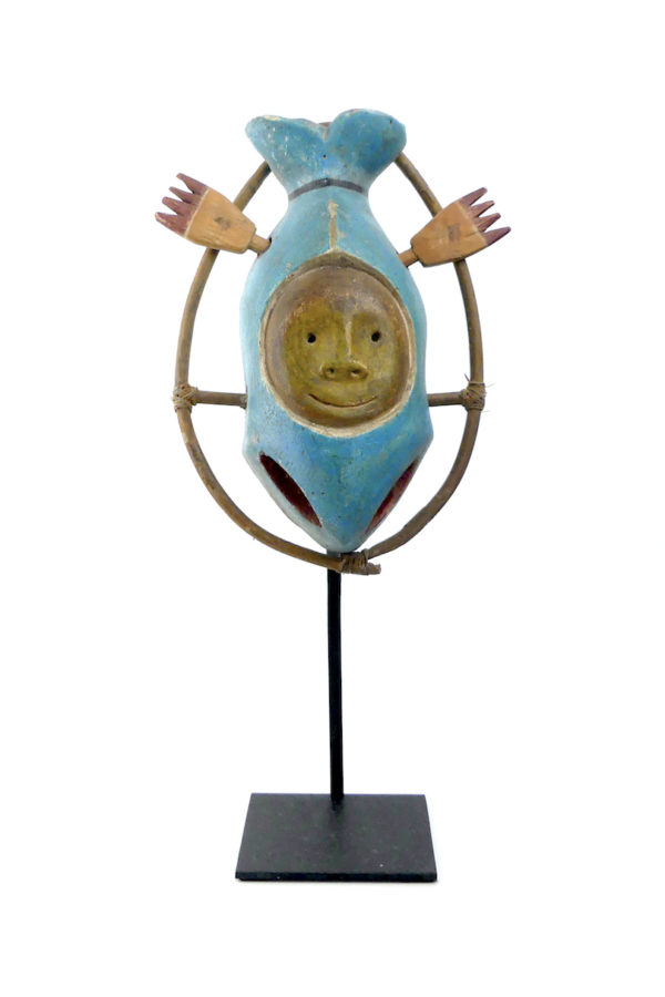 Masque céphalomorphe esprit poisson bleu (face)
