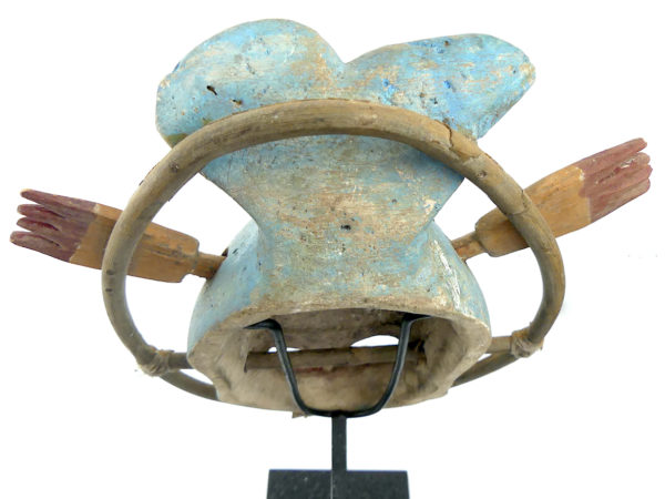 Masque céphalomorphe esprit poisson bleu (dessus dos)