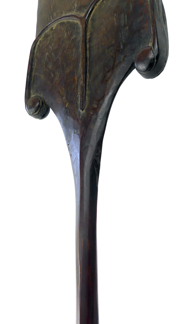 Pagaie de danse Rapa en bois de Toromiro (détail face)