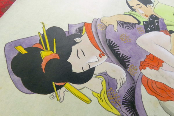 Shunga makimono 5 peintures érotiques japonaises (détail)